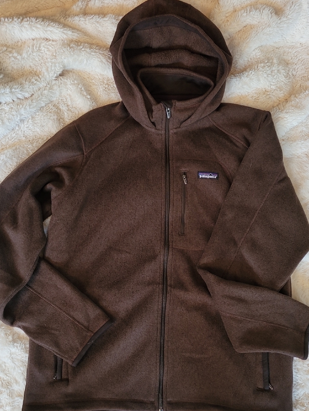 Patagonia Brown Full-Zip Hooded Fleece Jacket